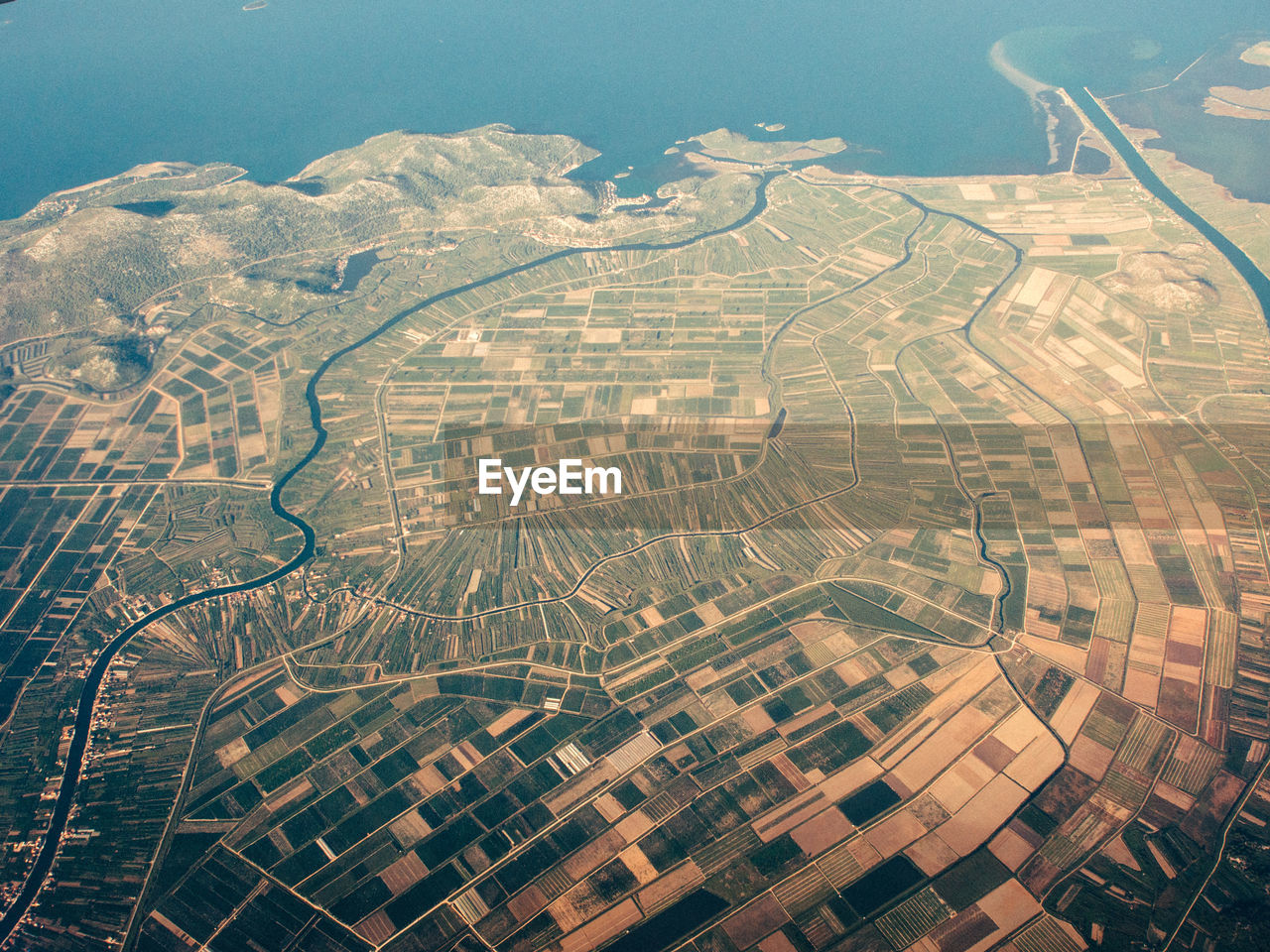 Aerial view of agricultural landscape