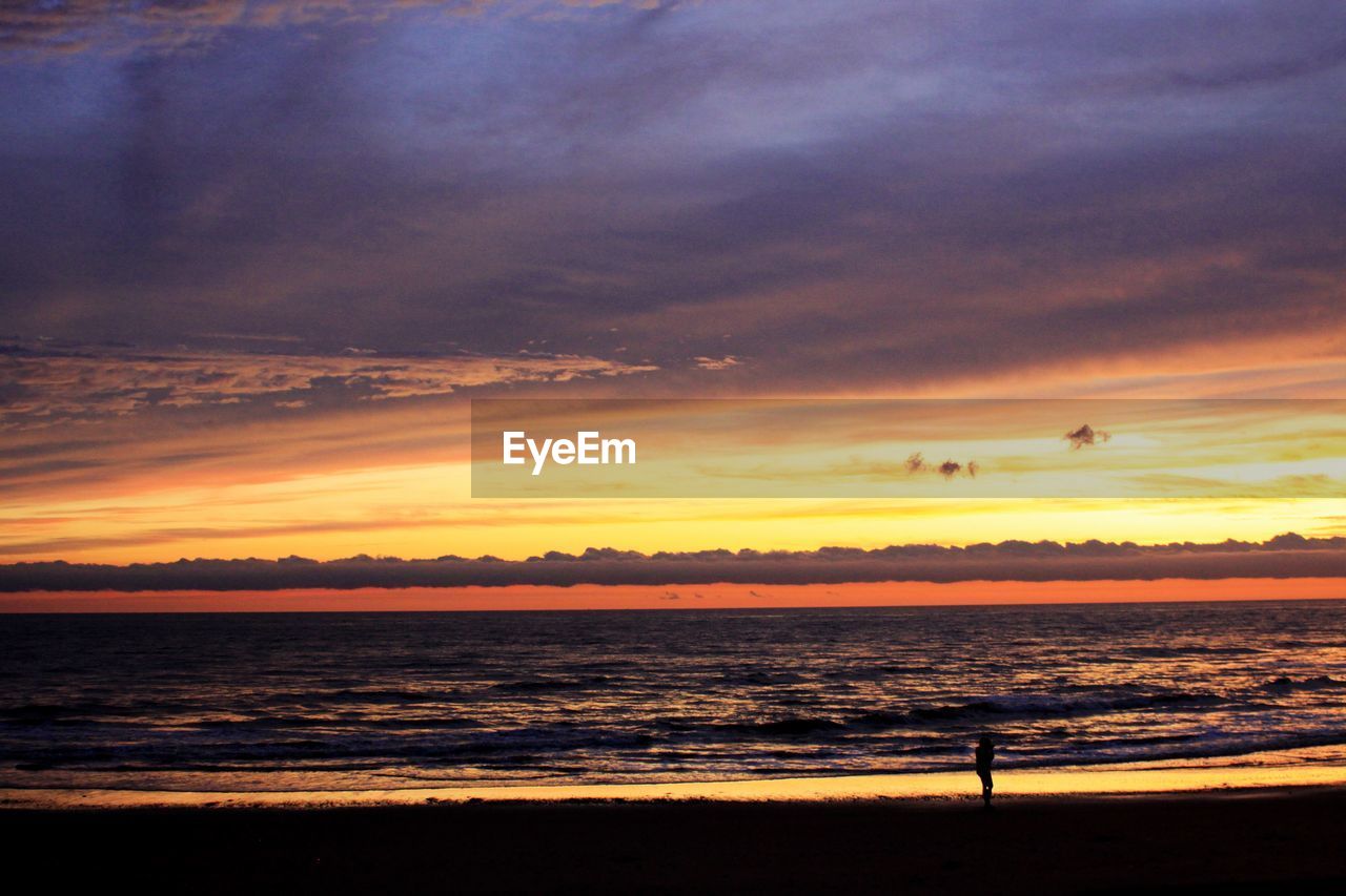 SCENIC VIEW OF SUNSET OVER SEA