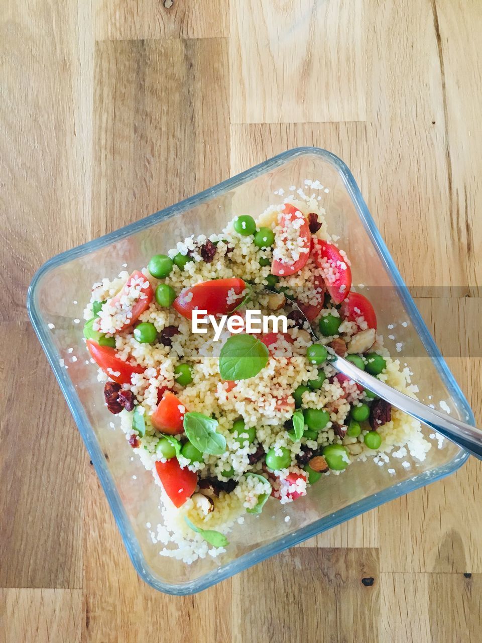 HIGH ANGLE VIEW OF CHOPPED SALAD IN BOWL