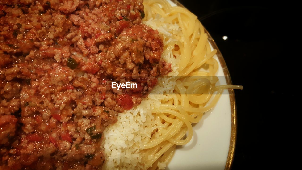 CLOSE-UP OF SERVED FOOD