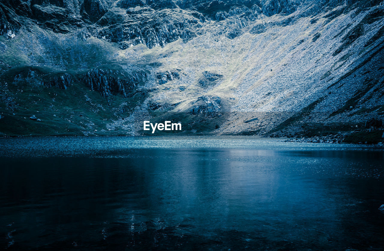 Scenic view of frozen lake against sky