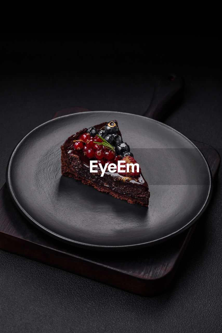 high angle view of food in plate on table