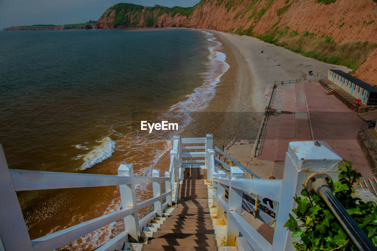 High angle view of beach