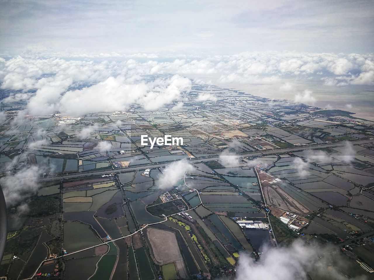 Aerial view of landscape against sky