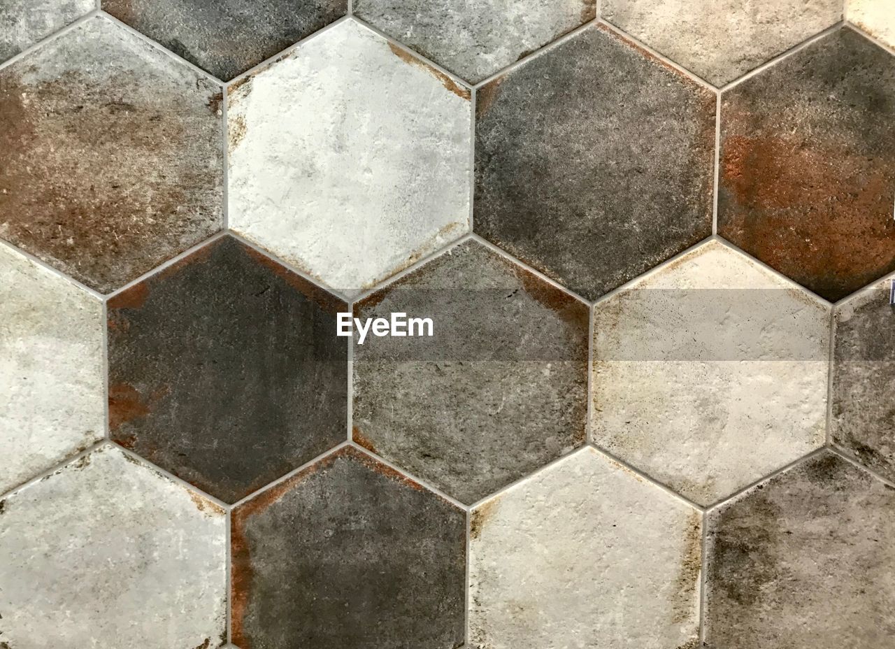 Hexagon wall or floor tile interior design