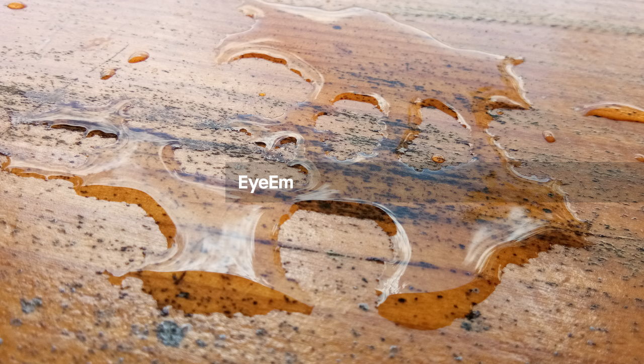 Close-up of water on table