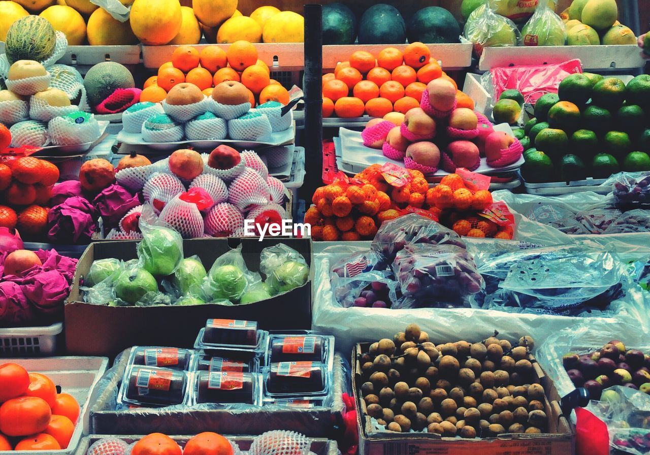 Fruits for sale at market stall