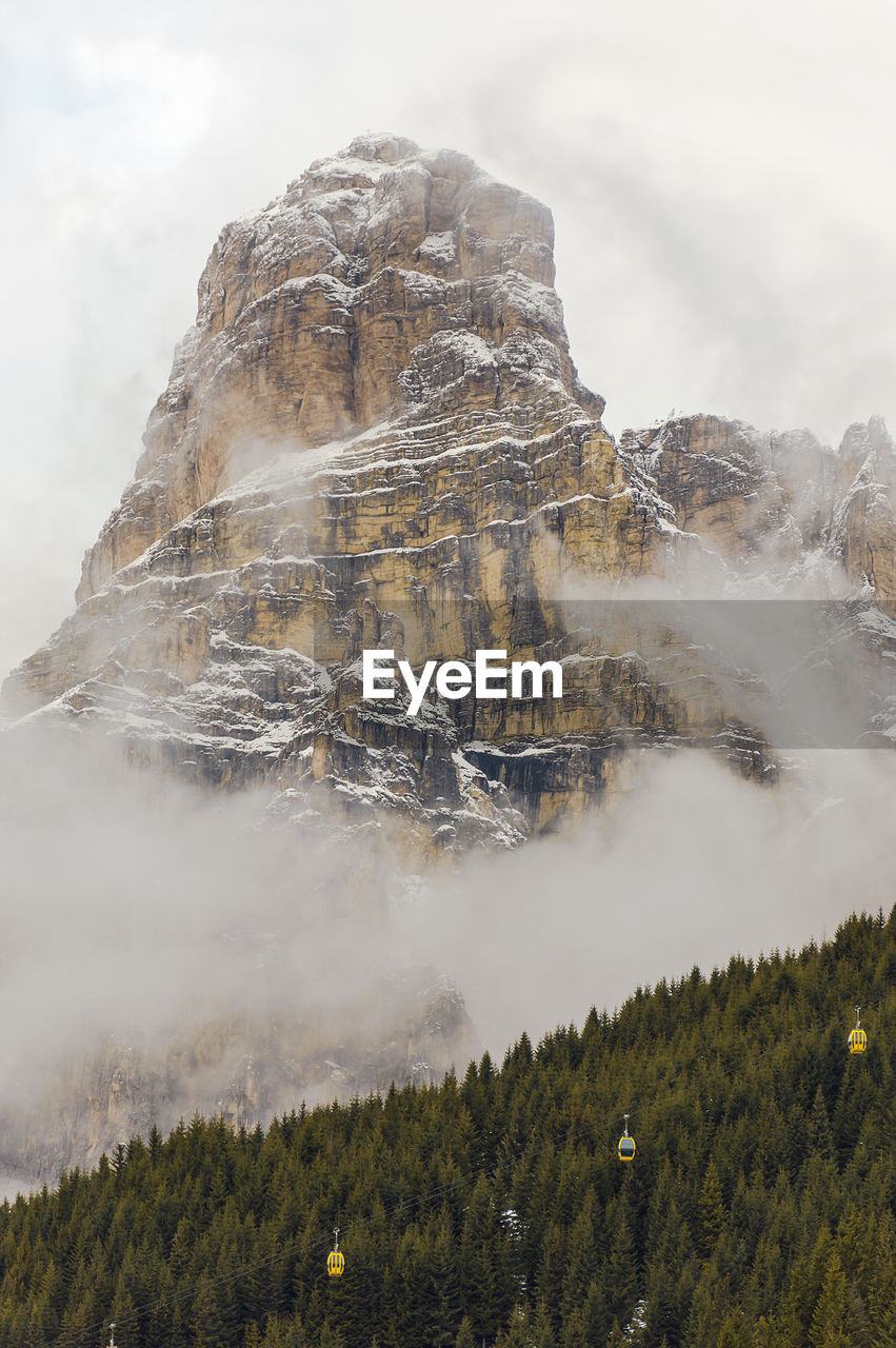 Scenic view of mountain against sky during winter