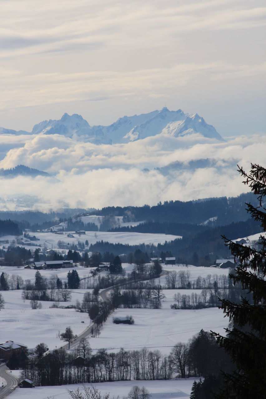 Scenic view of mountains against sky