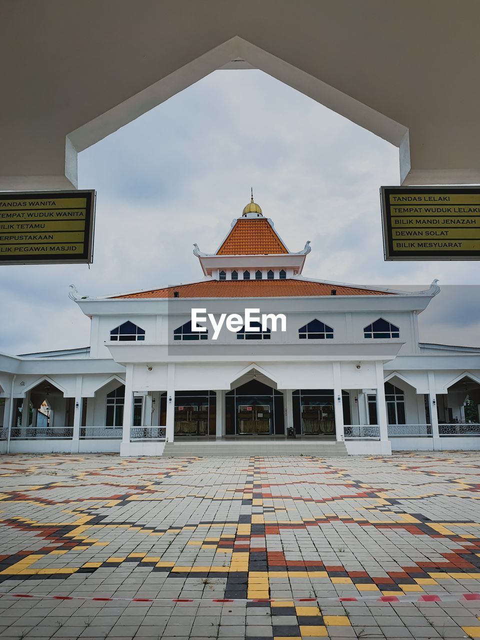 An unique exterior of a mosque in malacca, malaysia.