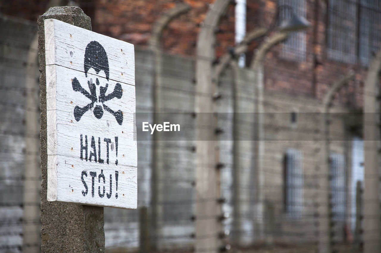 CLOSE-UP OF STOP SIGN