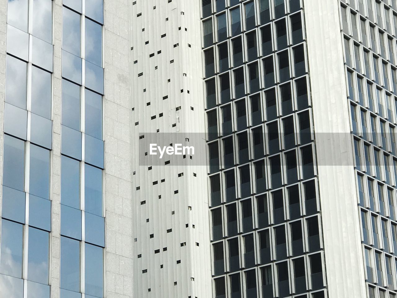 Low angle view of modern building in city