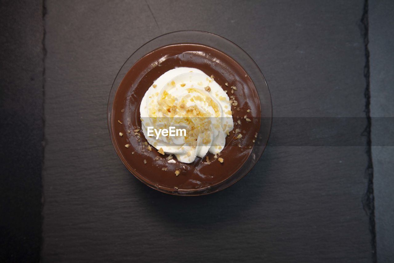 food and drink, food, freshness, sweet food, directly above, indoors, sweet, dessert, table, healthy eating, no people, still life, plate, temptation, high angle view, icing, dairy, chocolate, meal, wellbeing, wood, bowl, cake, breakfast, baked, produce, studio shot
