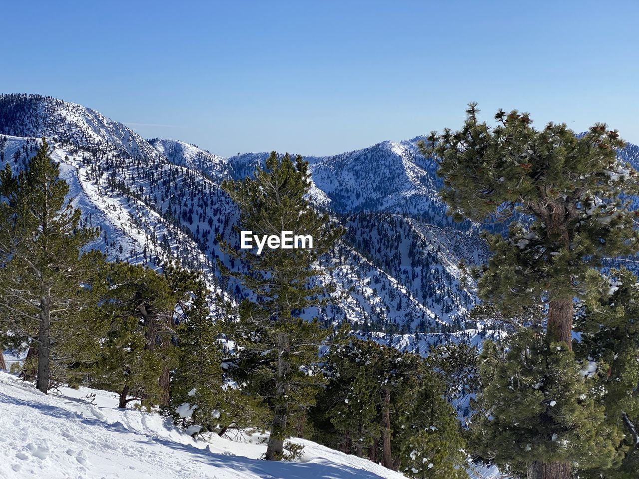 Scenic view of snow covered mountain against sky