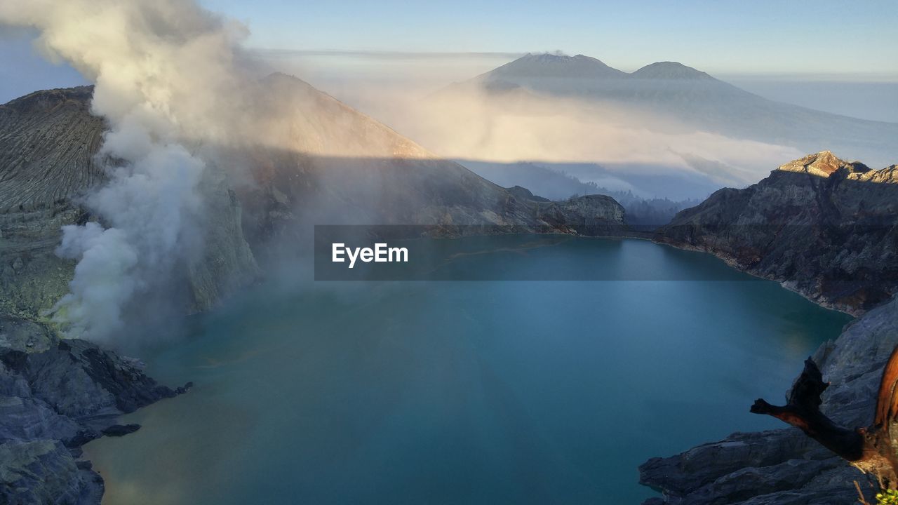 Scenic view of crater lake