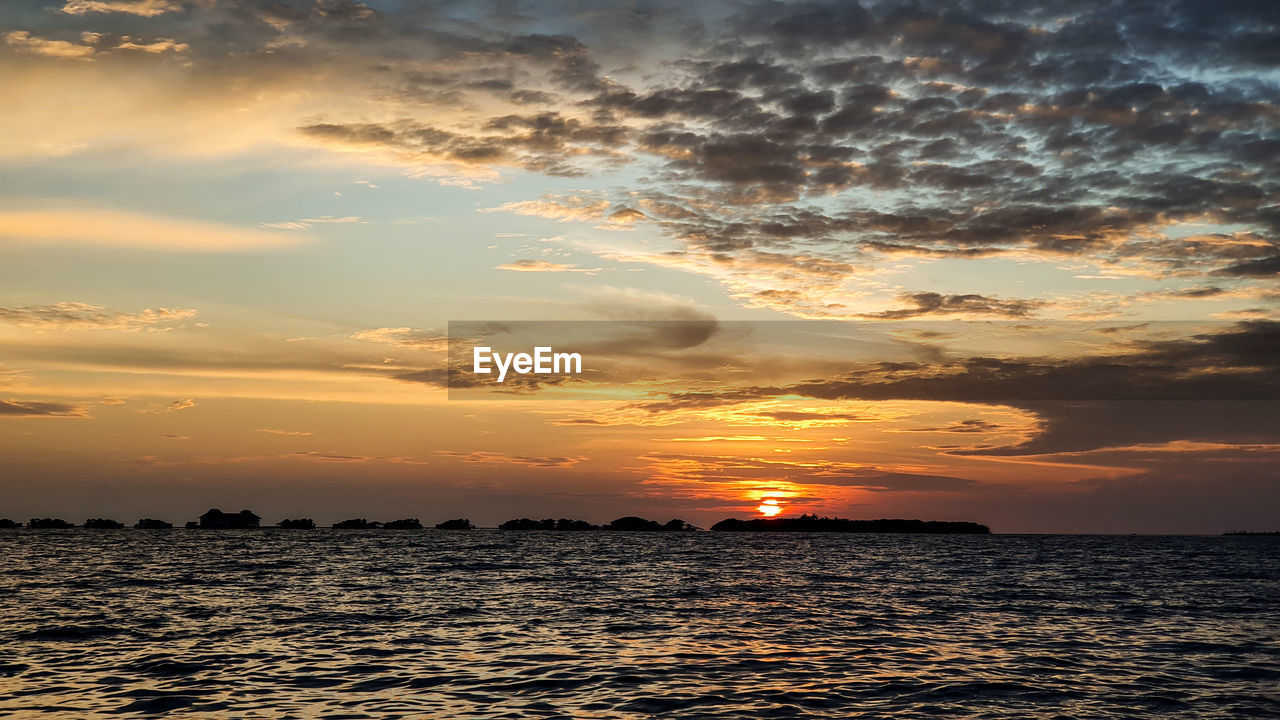 SCENIC VIEW OF SEA DURING SUNSET