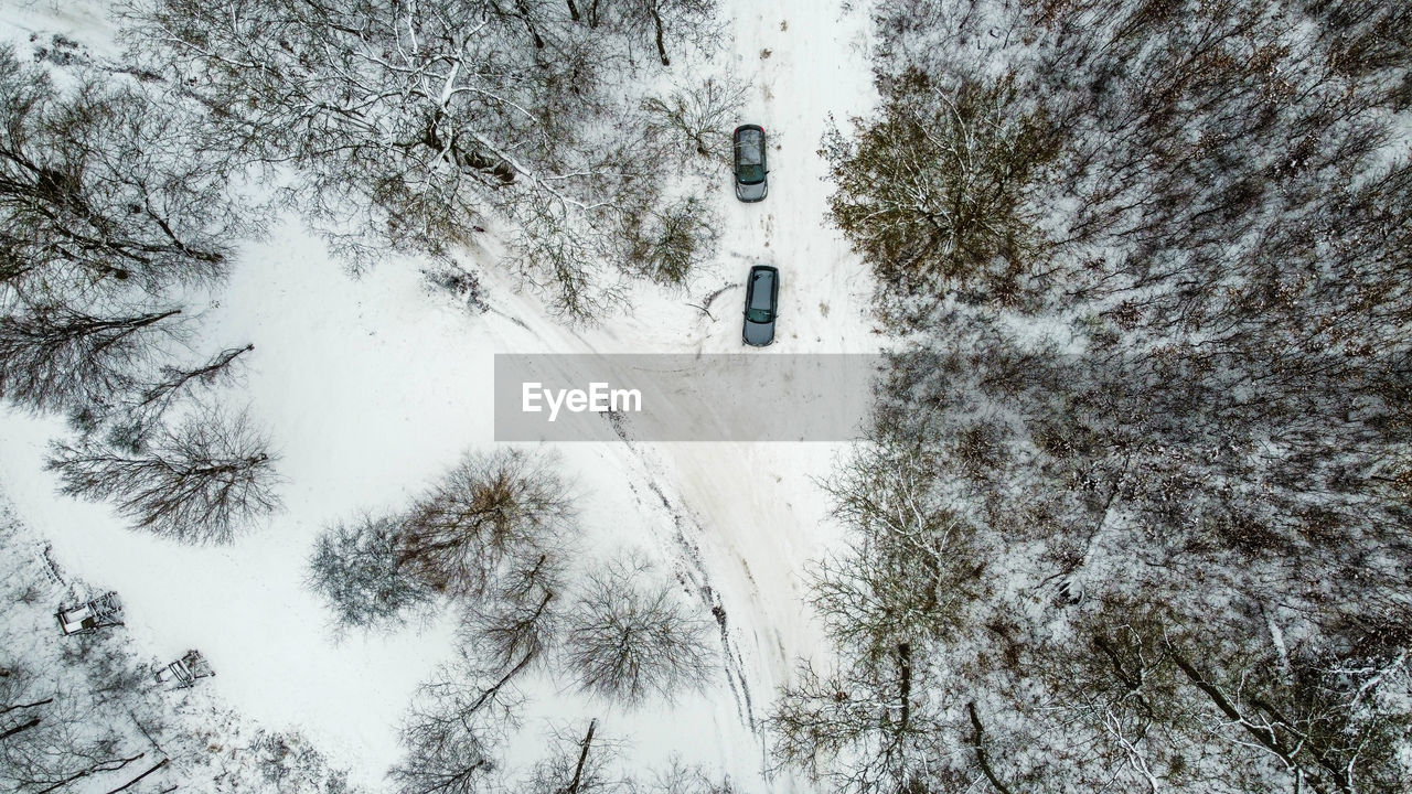 aerial view of snow covered landscape