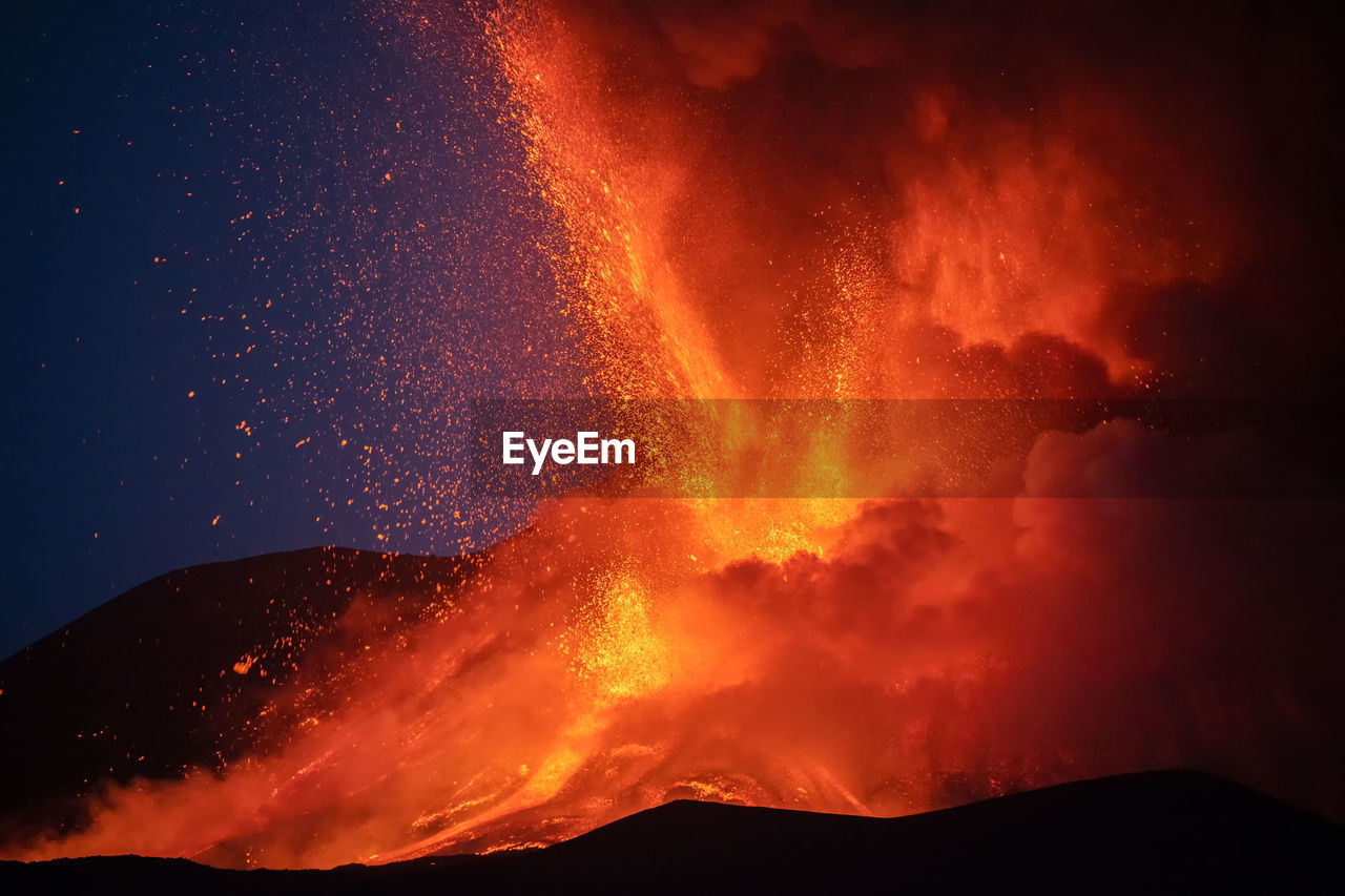 Etna eruption 2022 and winter snow