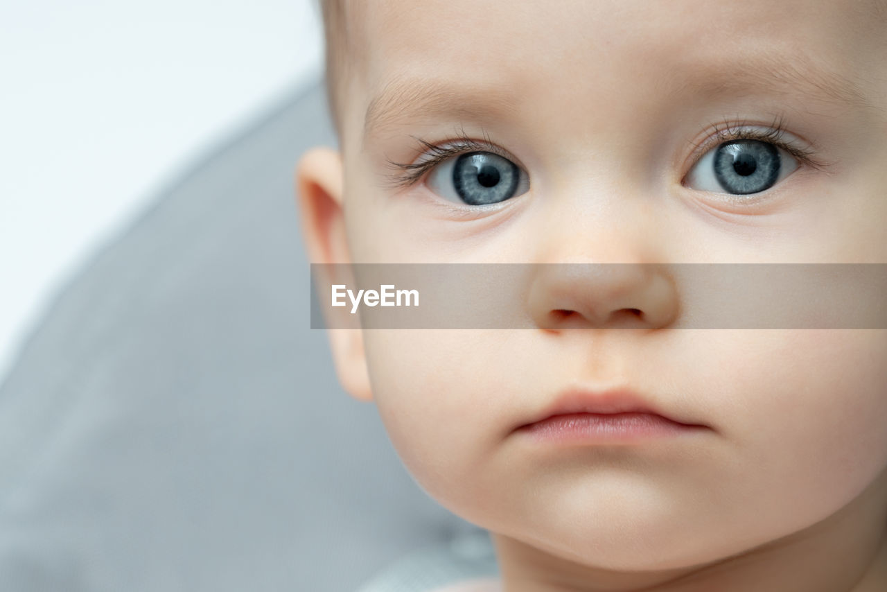 close-up portrait of cute baby boy