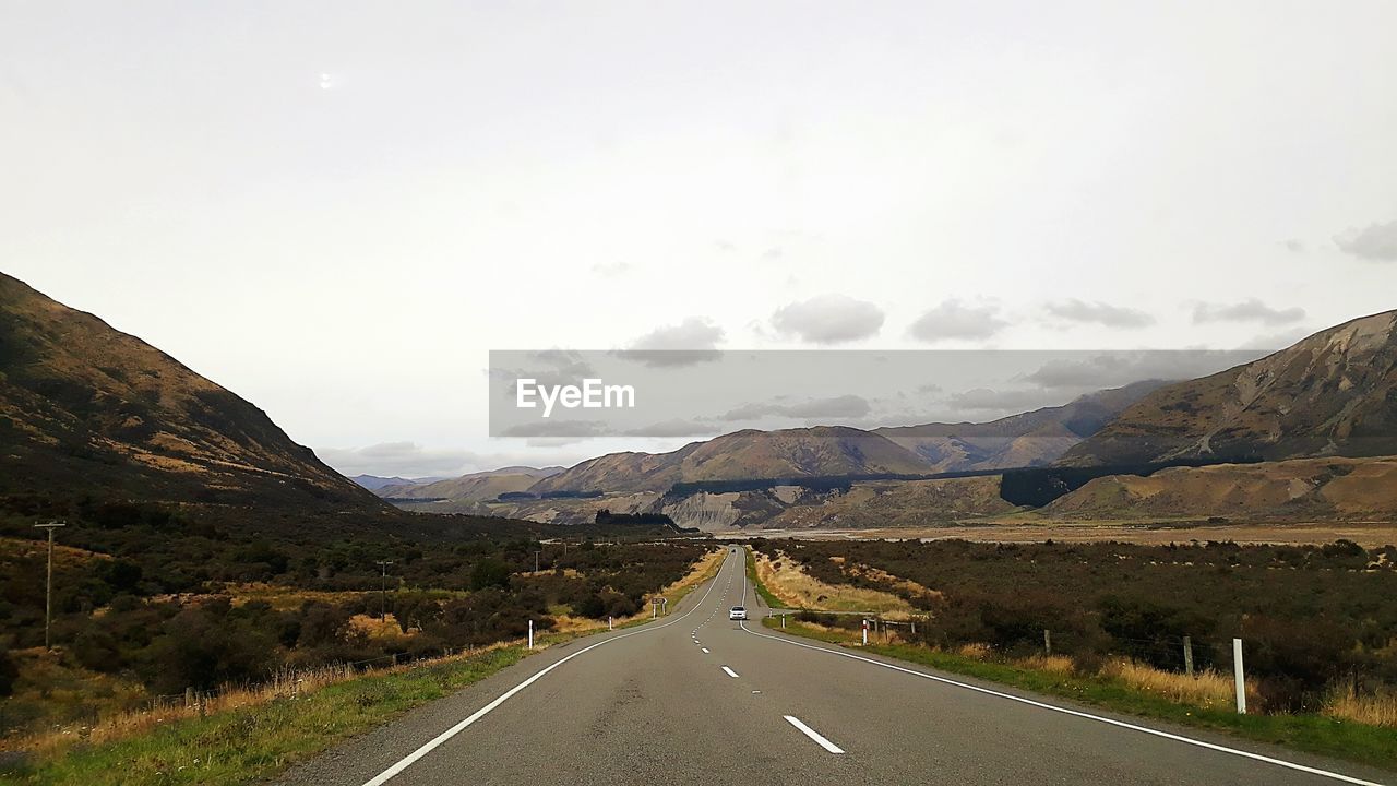 EMPTY ROAD ALONG COUNTRYSIDE LANDSCAPE