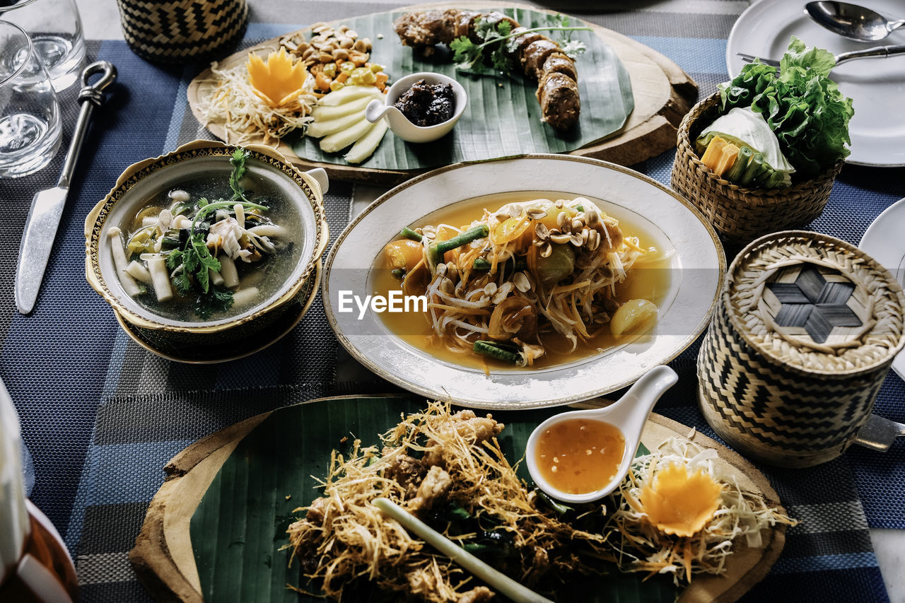 Close-up of meal on table