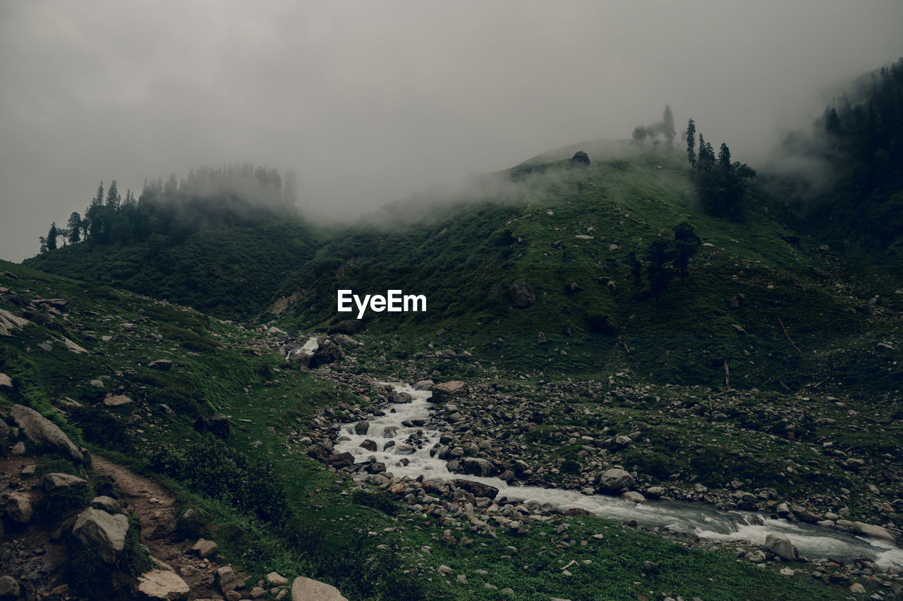 Scenic view of mountains against sky