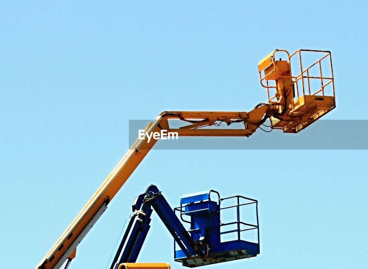Crane with blue sky no people stock photo