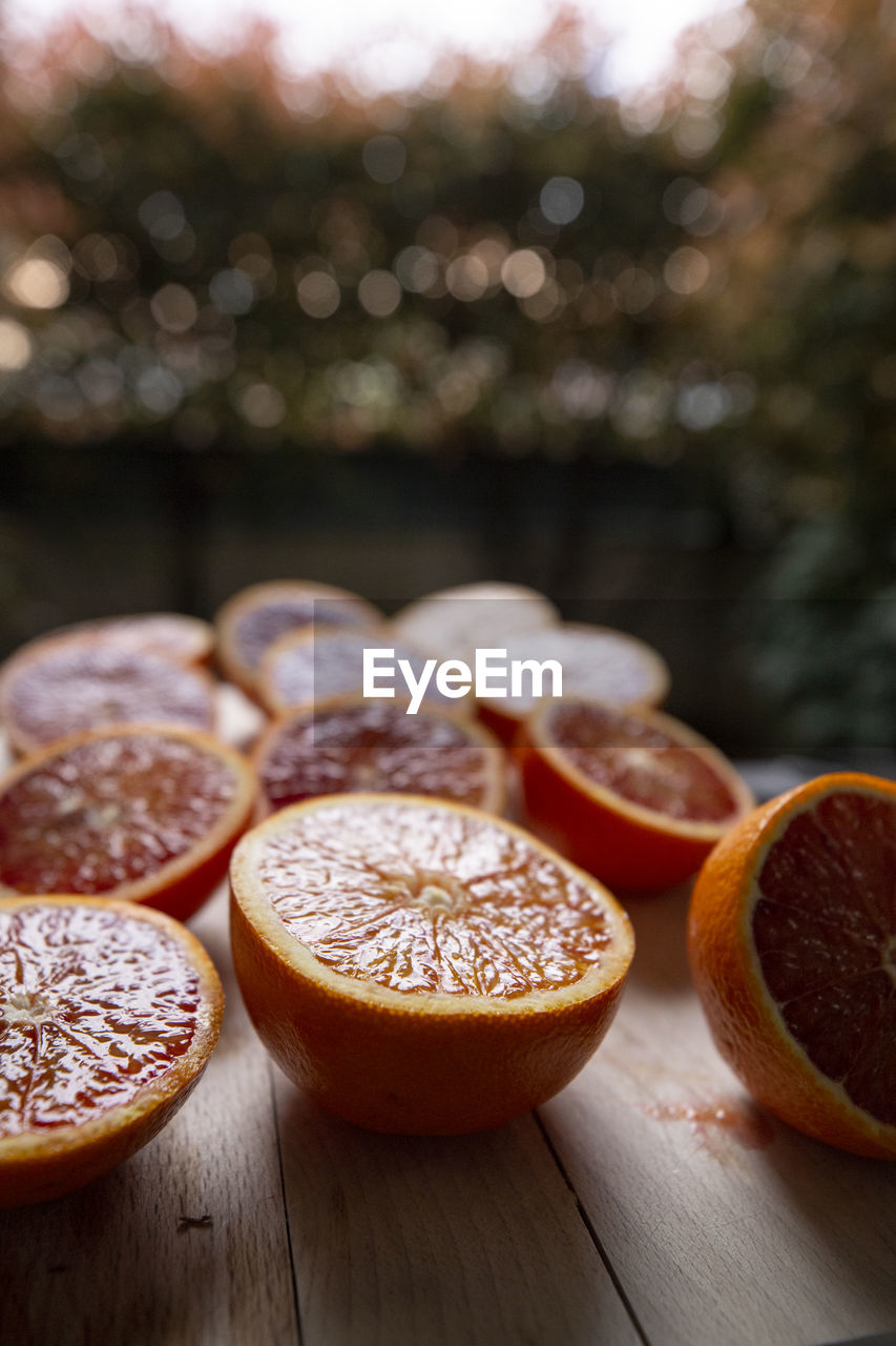 Close-up of orange fruits on table