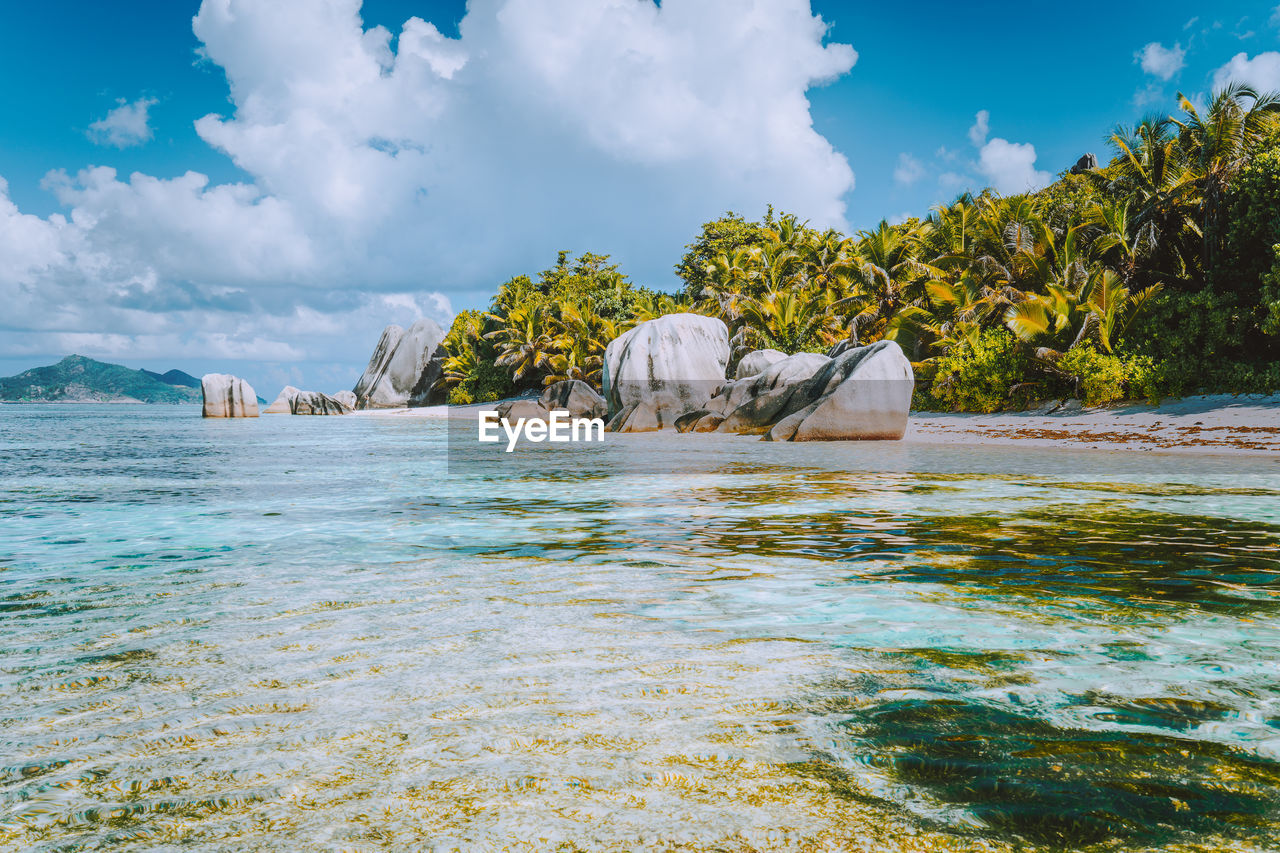 SCENIC VIEW OF SEA AGAINST ROCKS