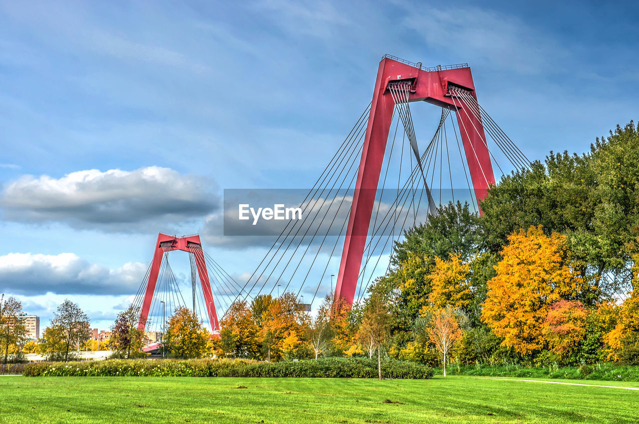 Willems bridge in rotterdam in autumn