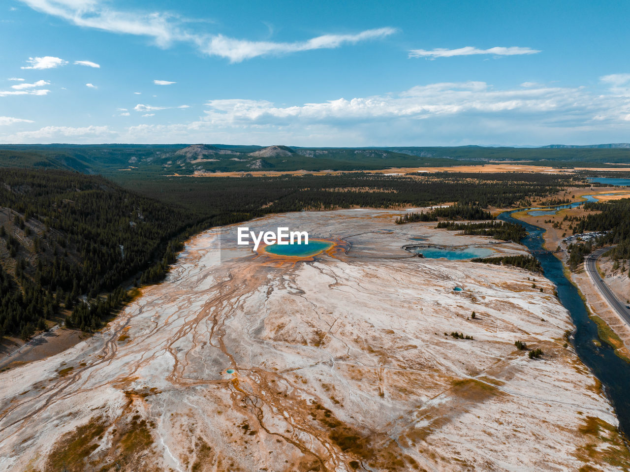 Upper geyser basin of yellowstone national park, wyoming
