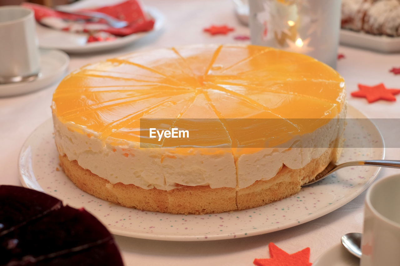 Close-up of cake on table