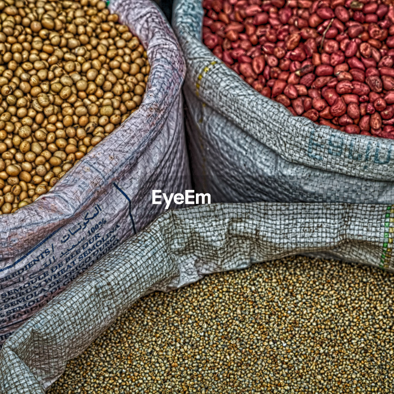 HIGH ANGLE VIEW OF BREAD FOR SALE IN MARKET