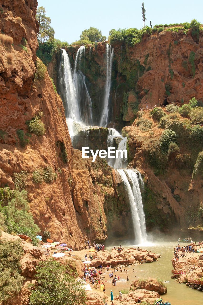 Scenic view of waterfall