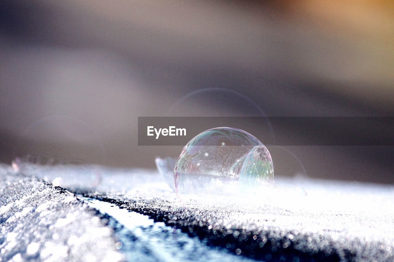 Close-up of frozen bubbles