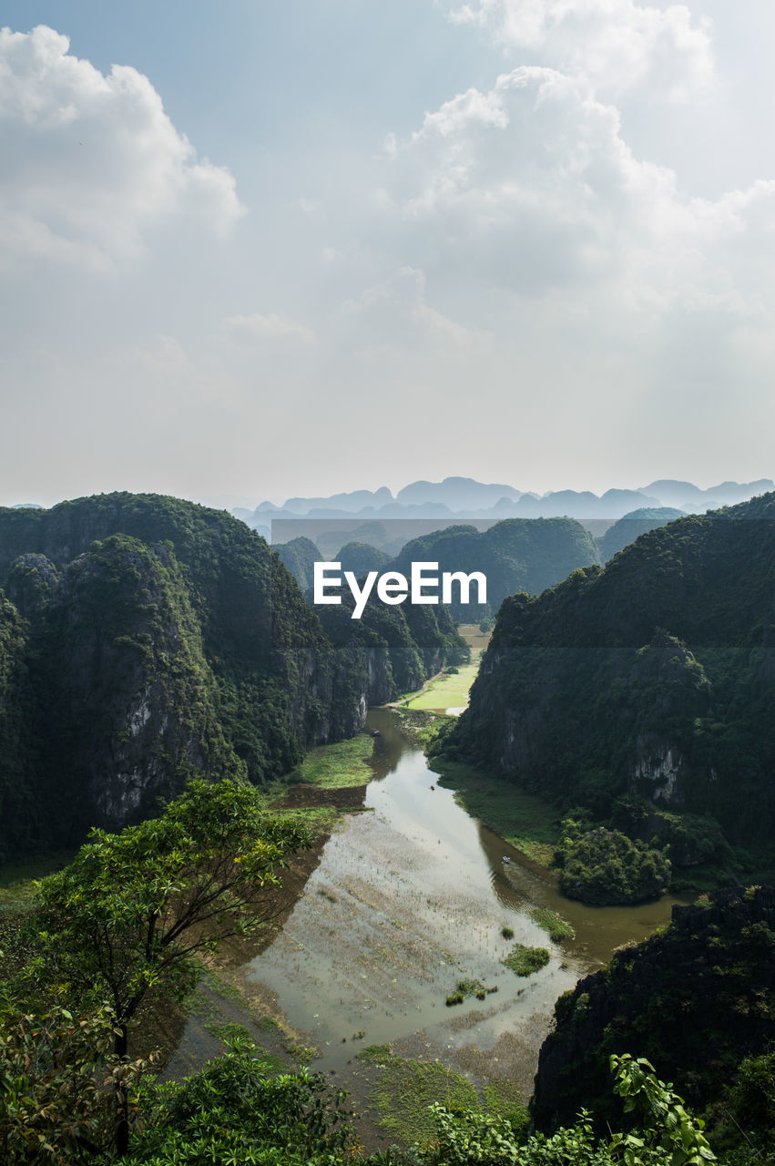 Scenic view of mountains against sky