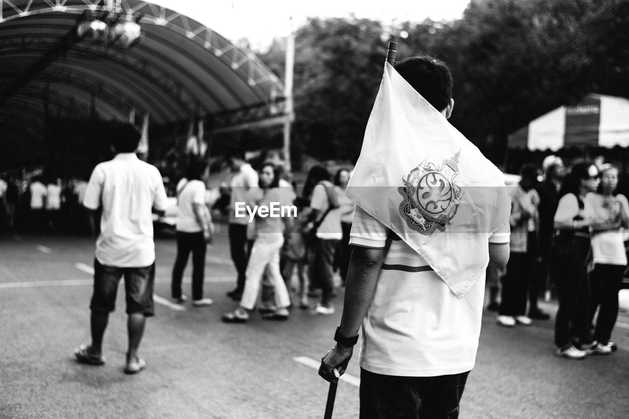 Protestors on road