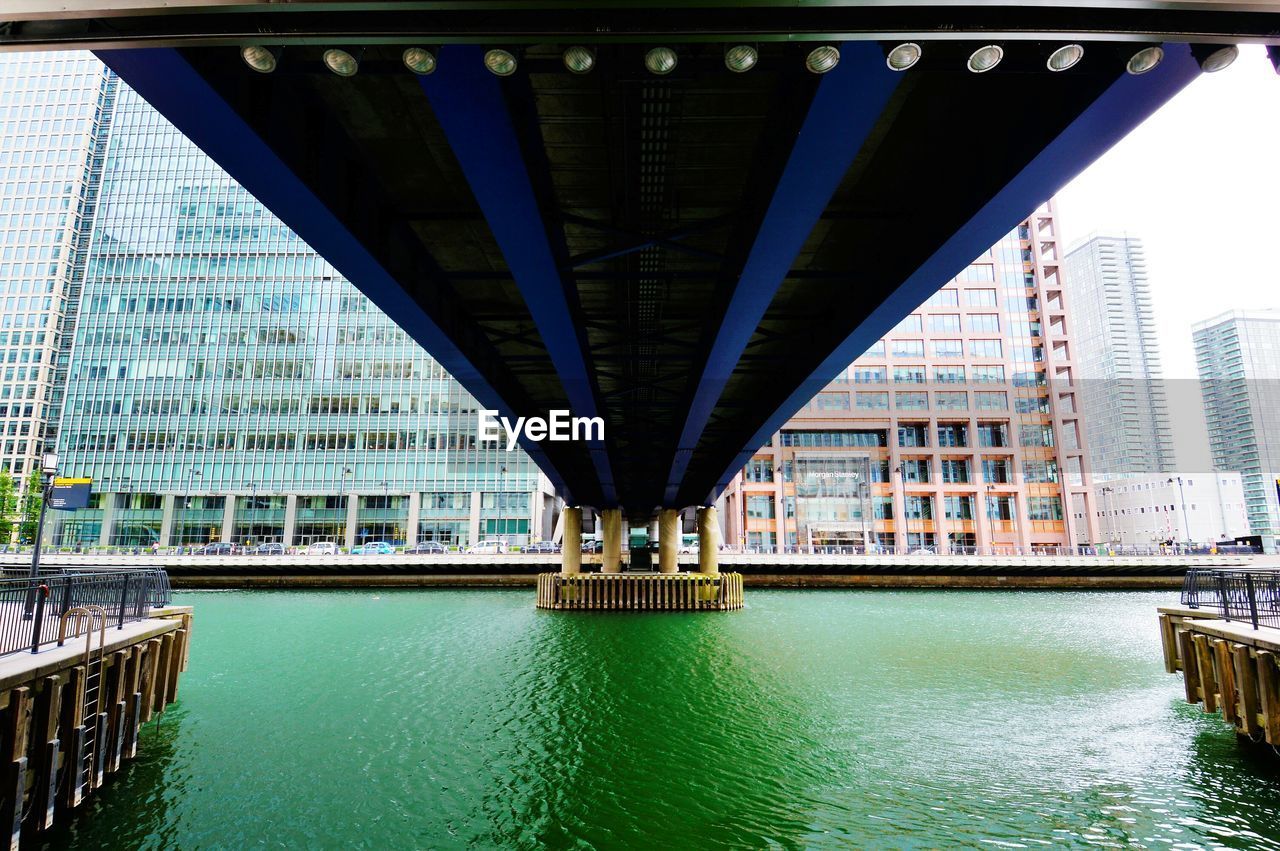 Bridge over river in city