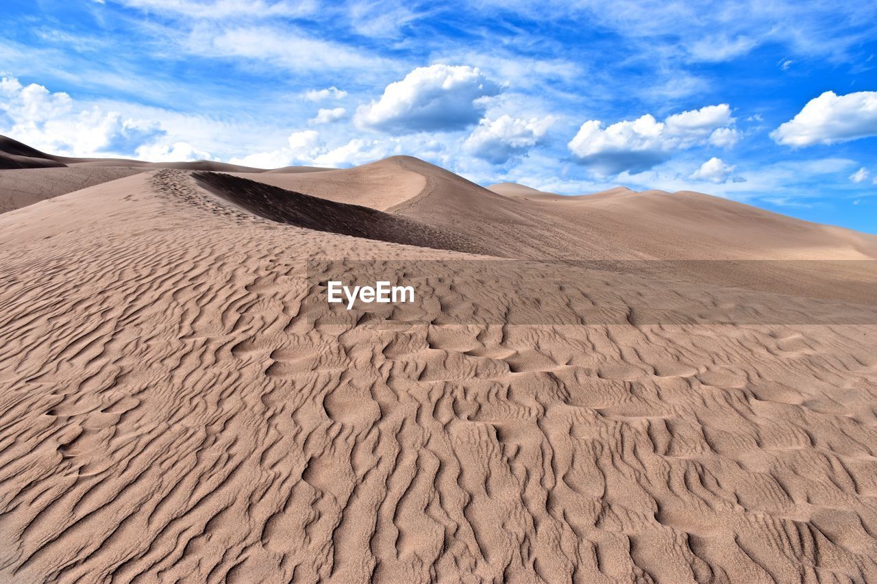 Scenic view of great sand dunes national park and preserve against sky