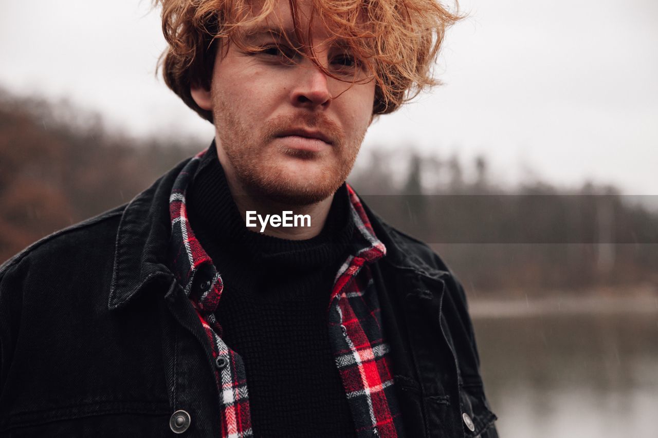 Portrait of man with tousled hair