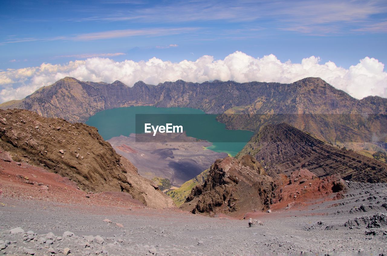 Scenic view of mountains against sky