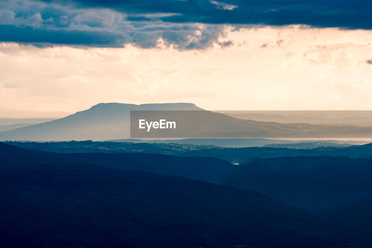 The big mountain and mountain ridges . location place phu kra dueng national park of thailand.