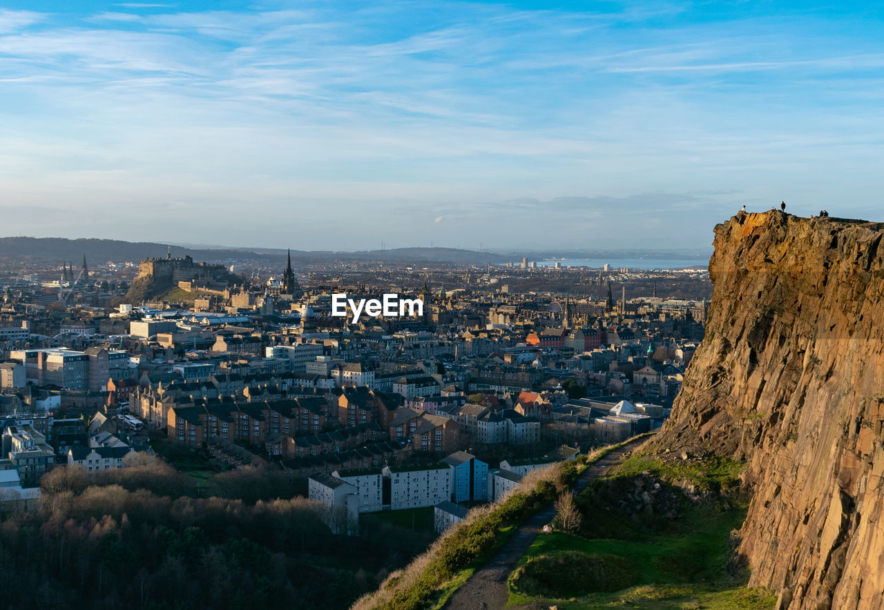Aerial view of buildings in city