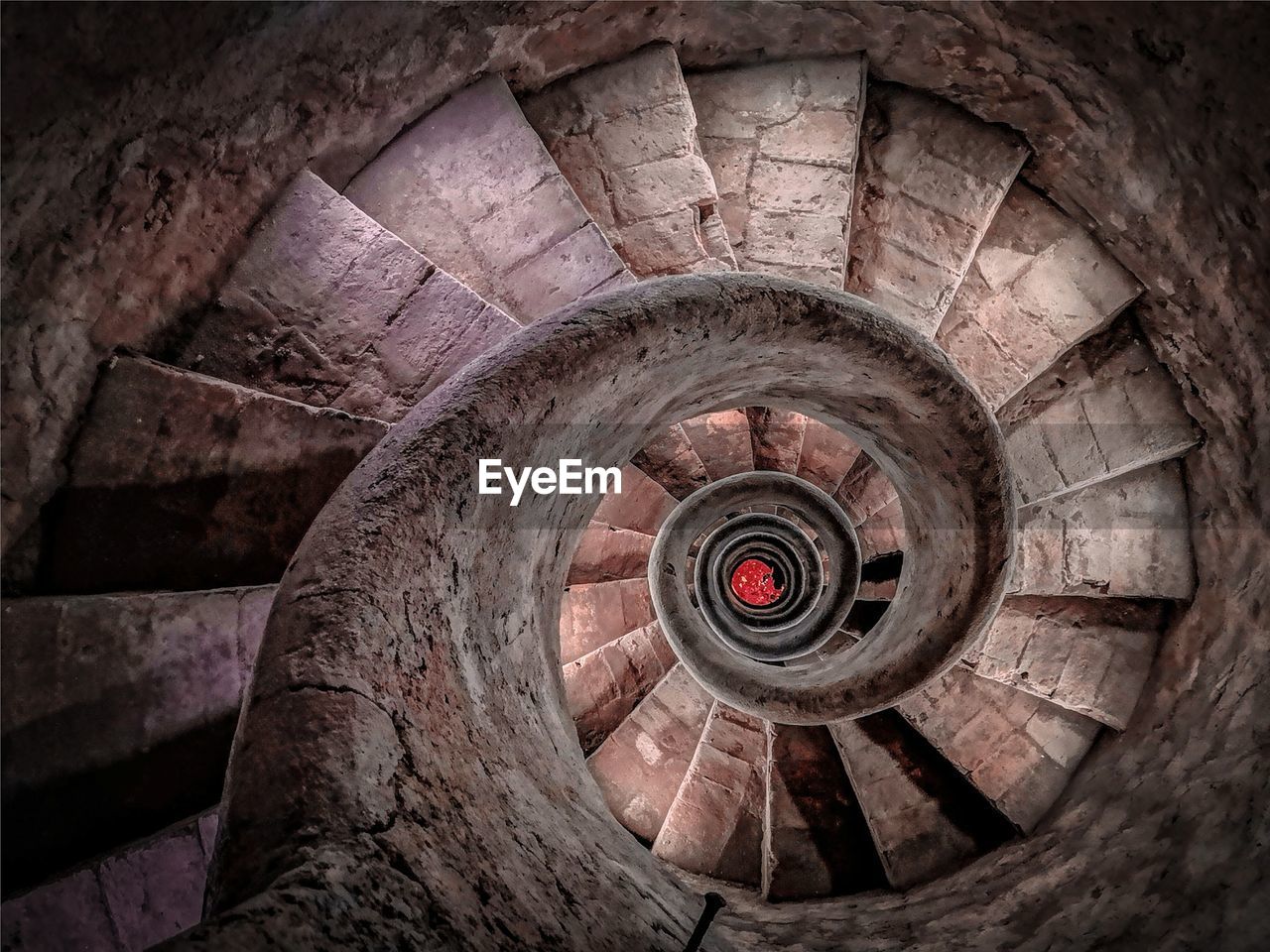 Directly above shot of spiral staircase