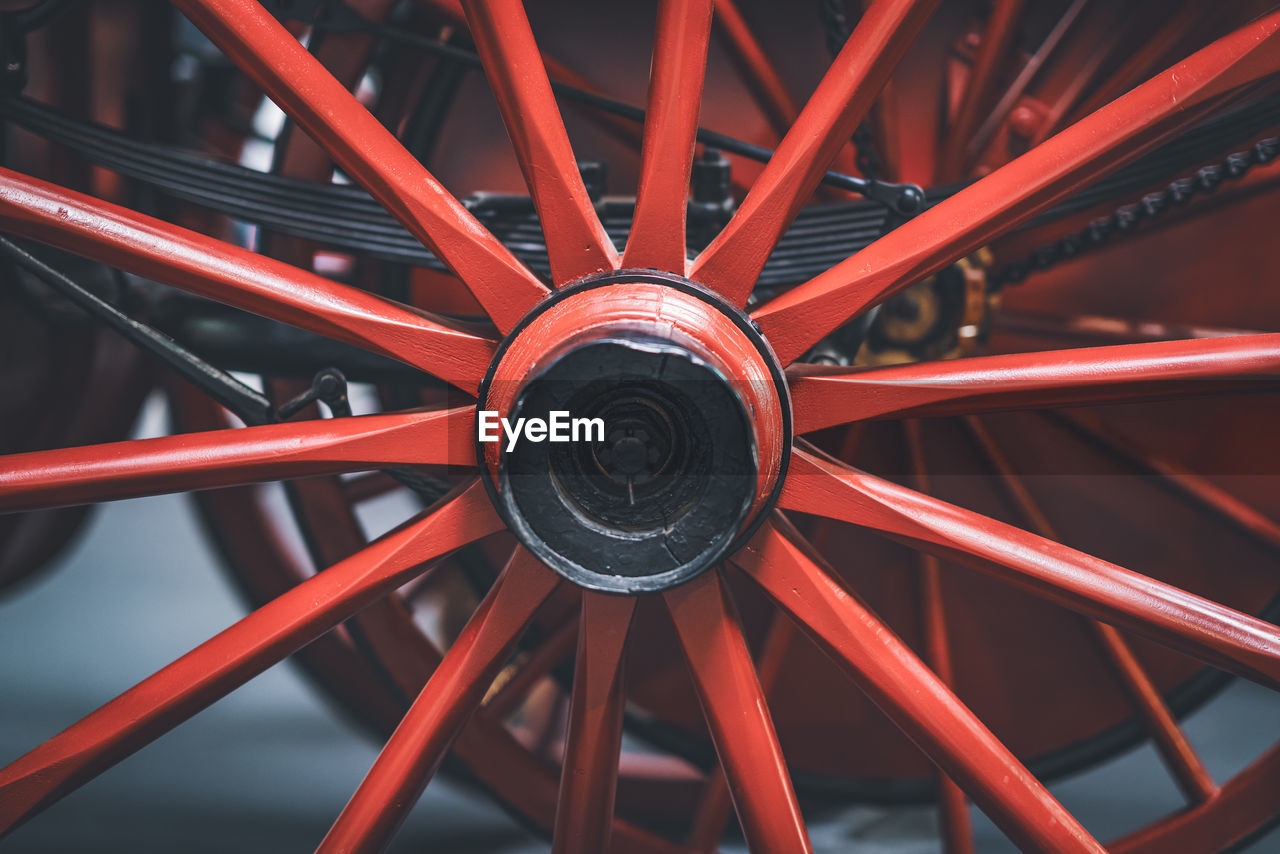 Full frame shot of red wheel