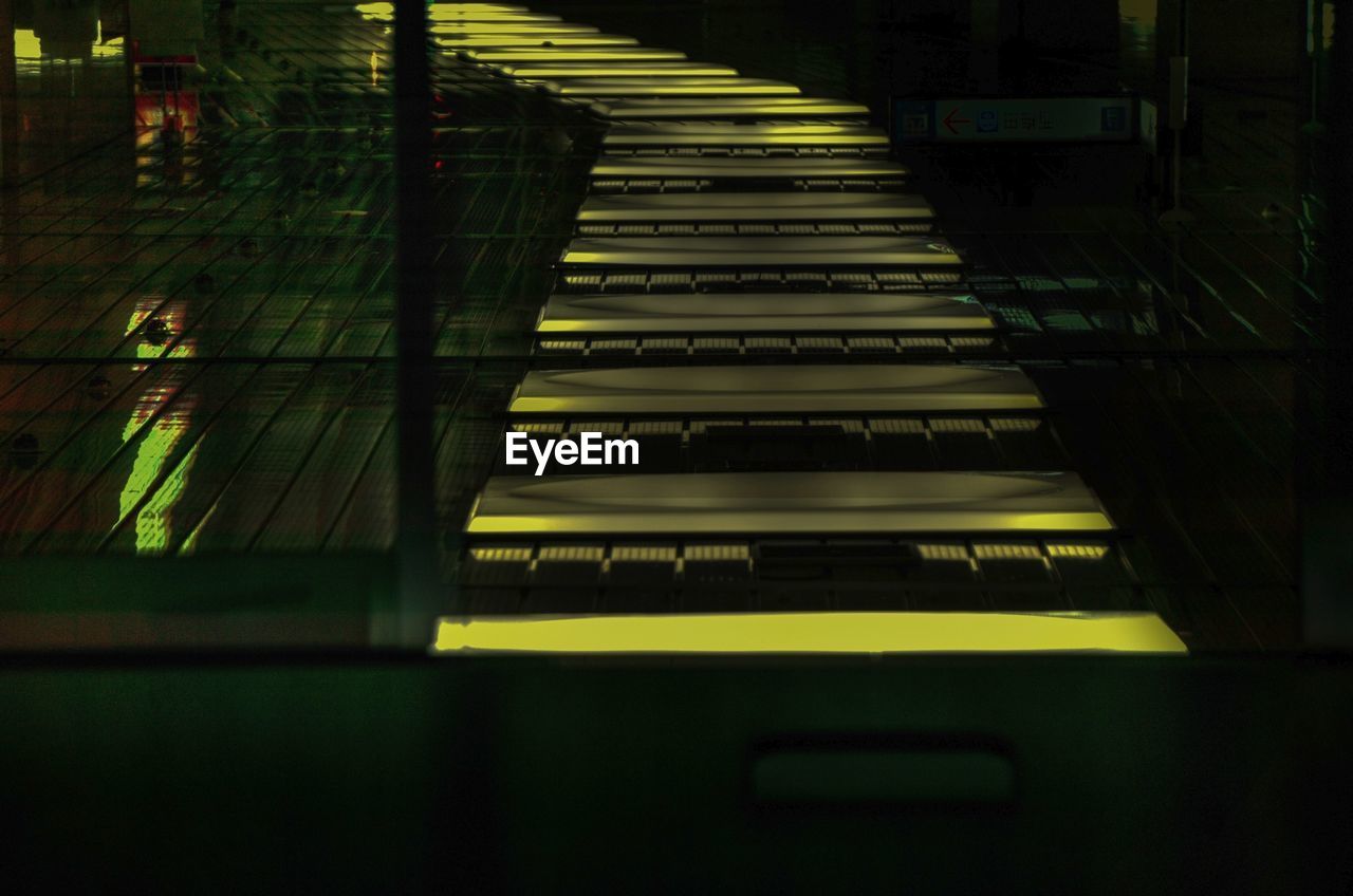 View of lit up staircase