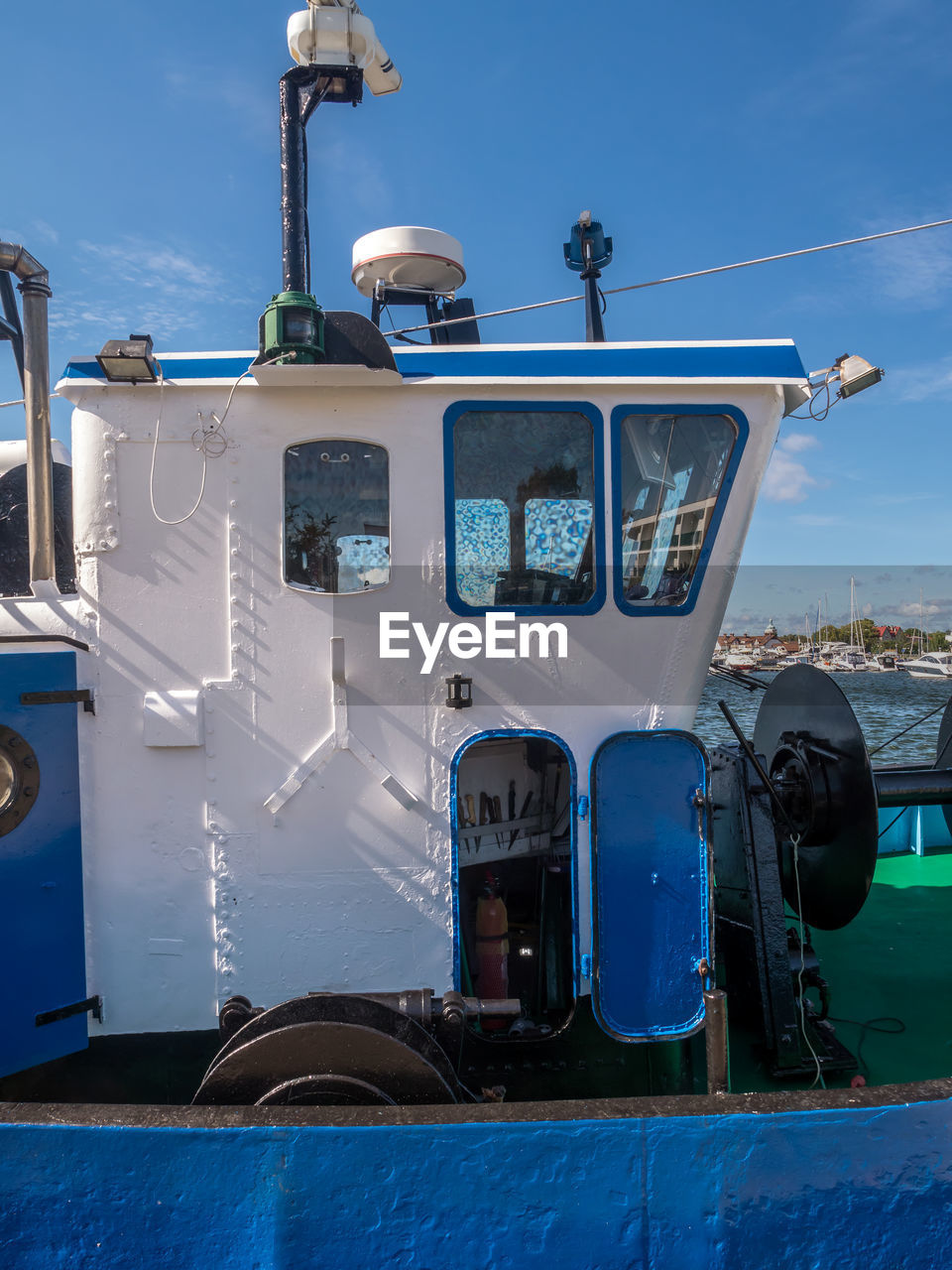 Closeup of cutter berthing at the harbour