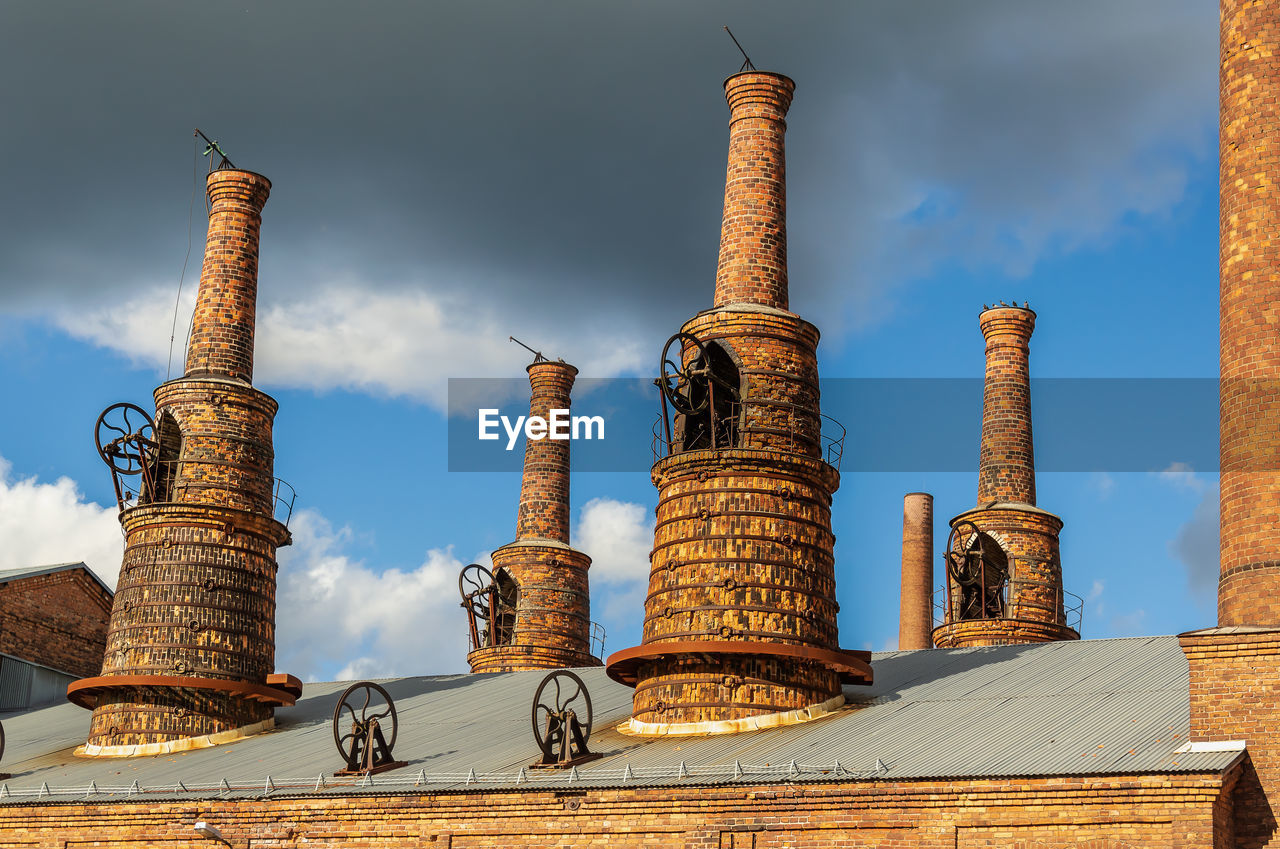 Chimneys from the factory in forsbacka sweden.the iron has been and still is important for sweden