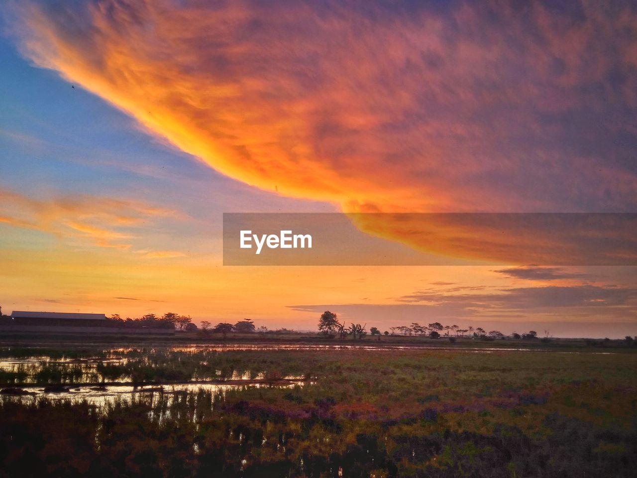 SCENIC VIEW OF DRAMATIC SKY DURING SUNSET