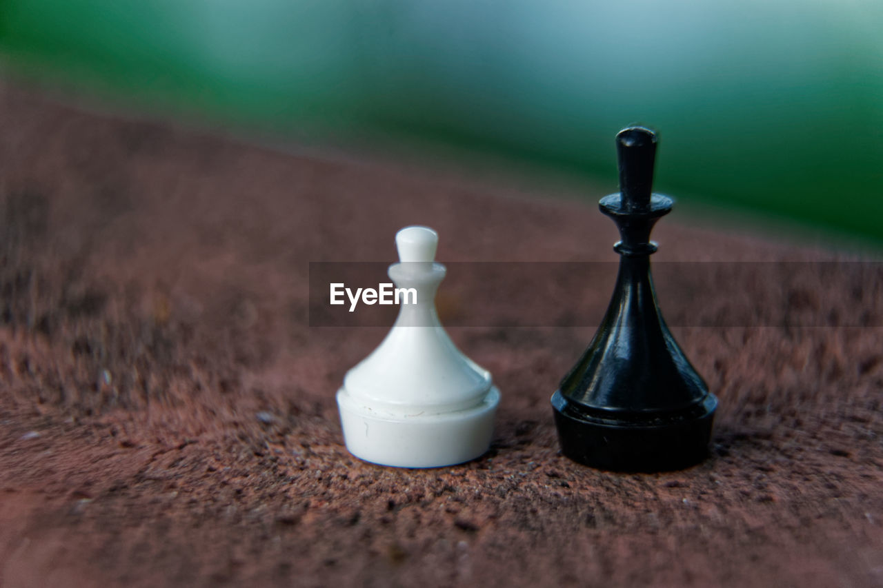 High angle view of chess on table